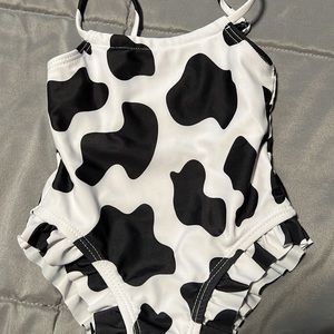 Baby girl cow print swim suit
